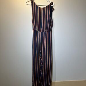 Anthropologie Tracy Reese striped tieback jumpsuit size Medium